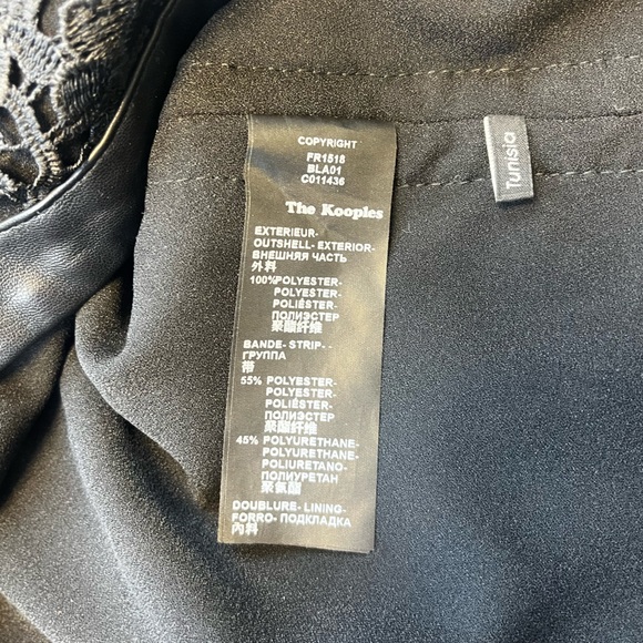 The Kooples Botanique Lace Dress with Leather Trim N105-1 - Picture 12 of 12